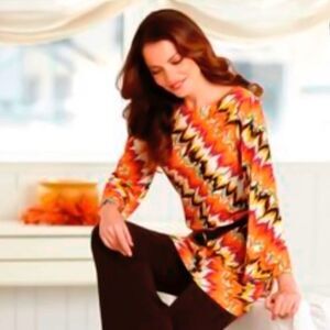 Sunny Taylor Diagonal Print‎ Dress or Tunic Size S
